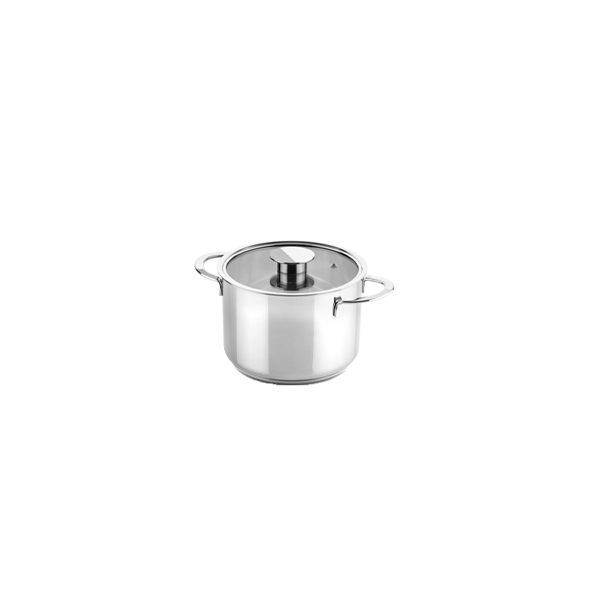 סיר עמוק עם מכסה Deep Pot With Glass Lead Gourmet 22Ø