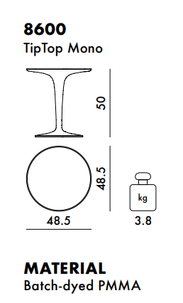 TipTop Mono glossy white שולחן צד
