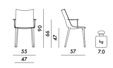 כיסא מרופד H.H.H. Upholstered Fabric Philippe Starck Bordeaux Dragonfly