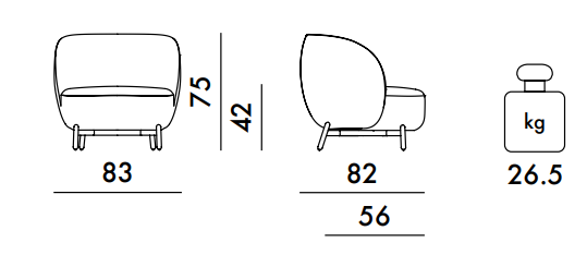 כורסא Lunam Armchair Curly Patricia Urquiola White