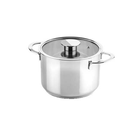 סיר עמוק עם מכסה Deep Pot With Glass Lead Gourmet 24Ø