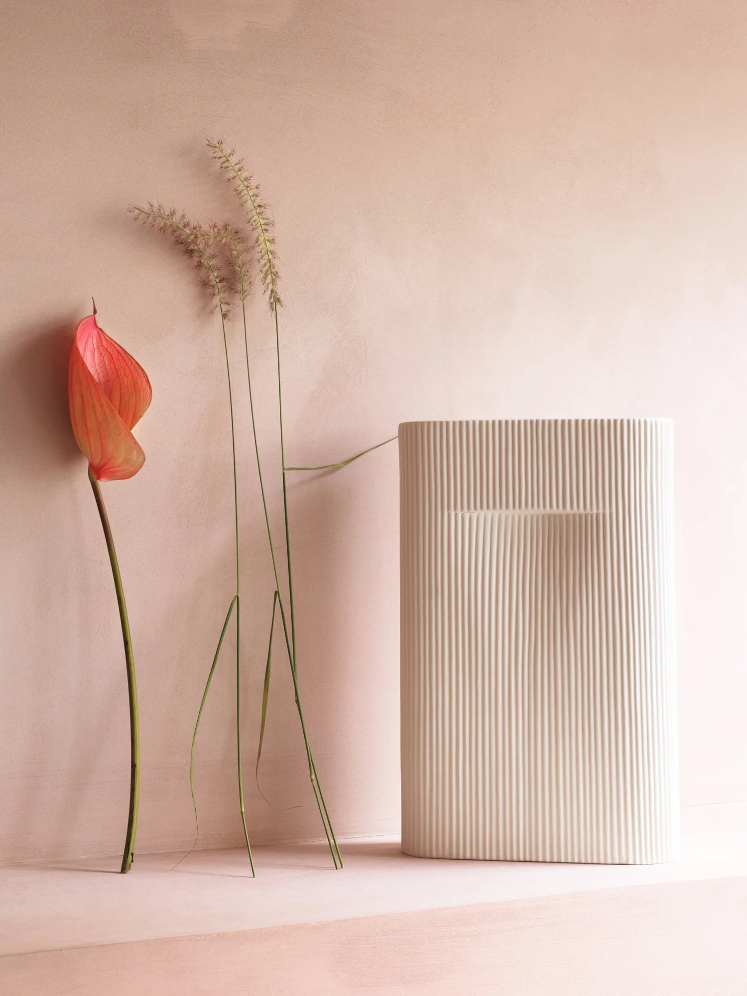 אגרטל Ridge Vase Beige