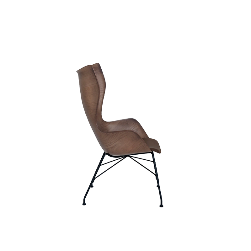 כיסא K/Wood Philippe Starck Dark Wood / Black Leather Seat