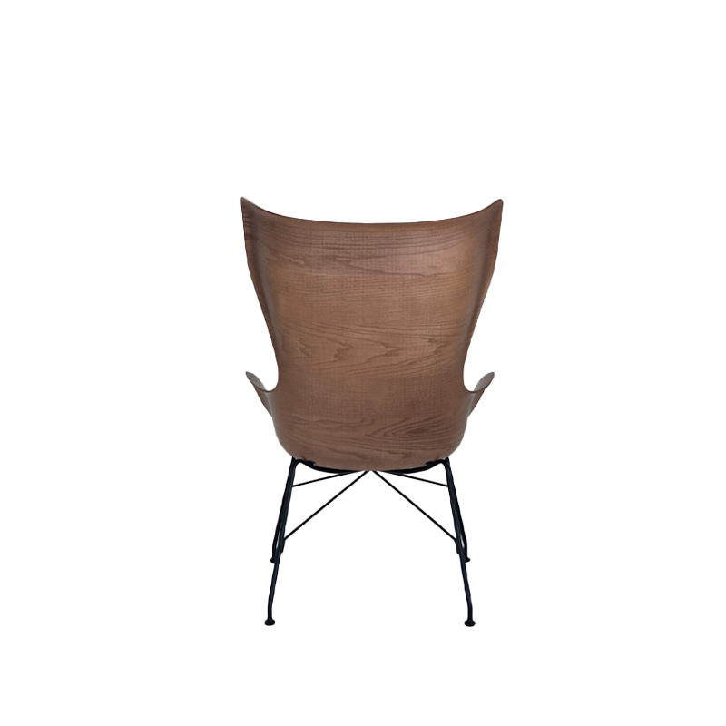 כיסא K/Wood Philippe Starck Dark Wood / Black Leather Seat