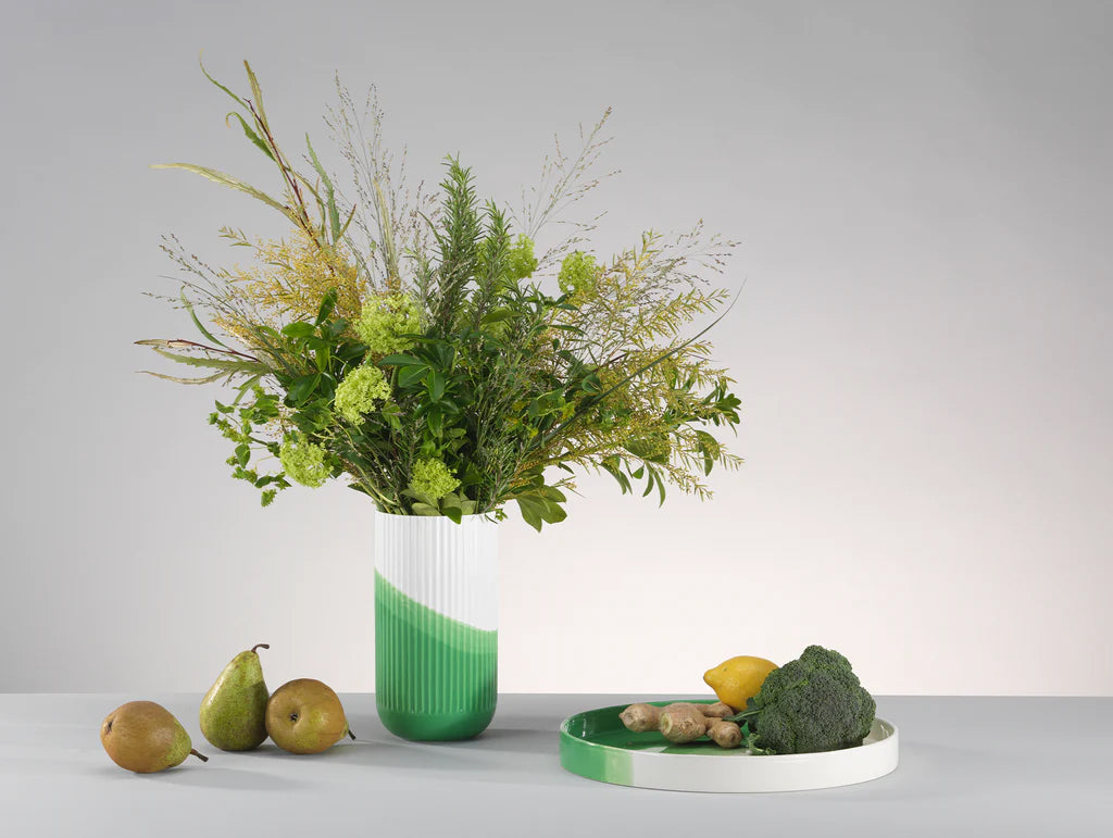 אגרטל Herringbone Vessels Vase Ribbed Green