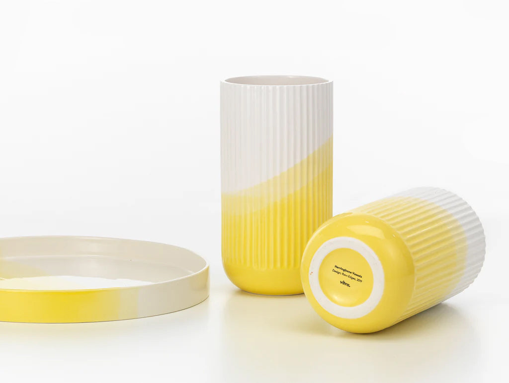 אגרטל Herringbone Vessels Vase Ribbed Yellow