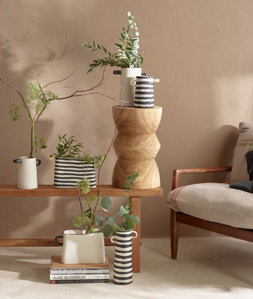 אגרטל Rayu Vase Black Stripes (Small)