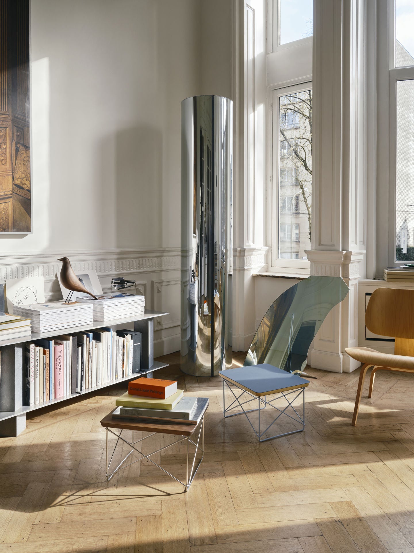 שולחן צד Occasional Table LTR Solid Natural Oak/Chrome