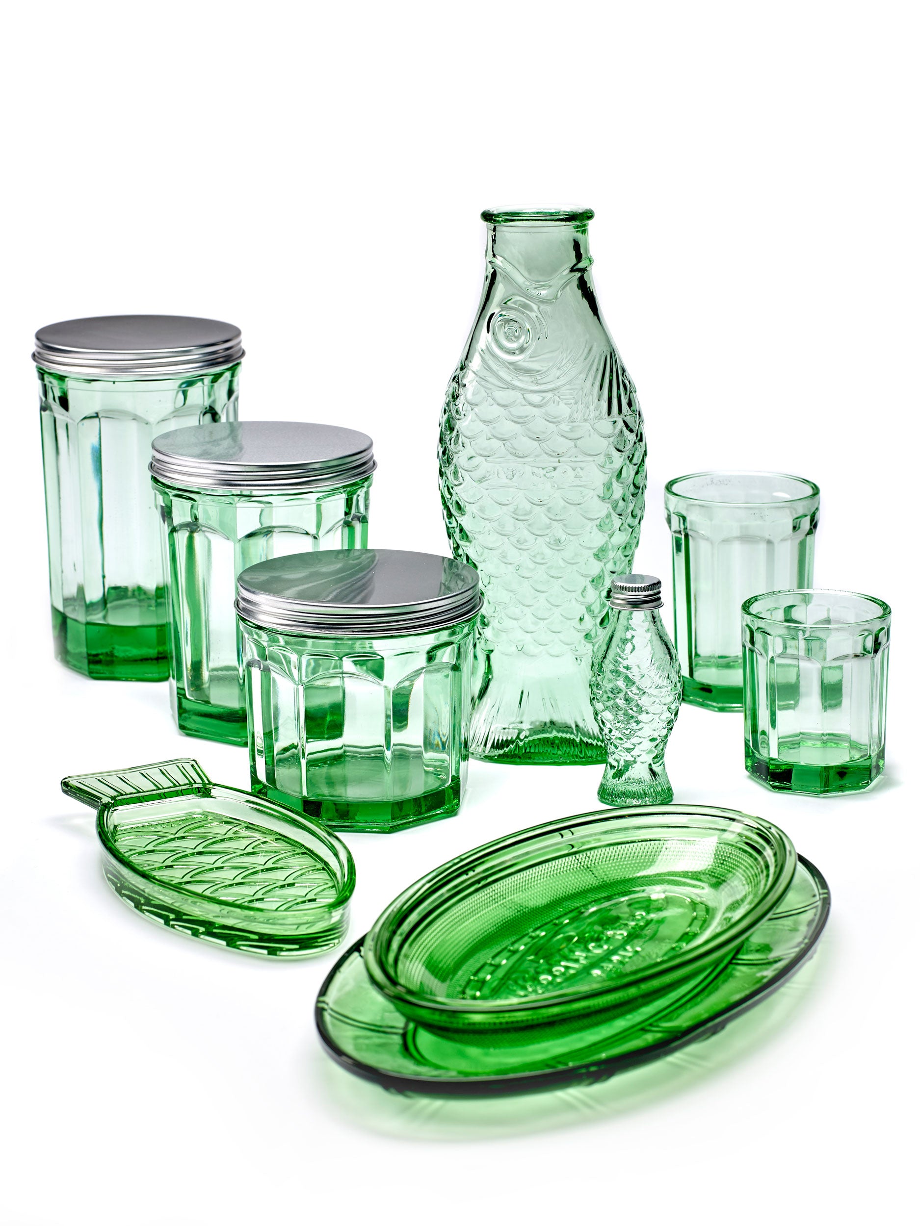 צנצנת קטנה Fish & Fish Jar Green