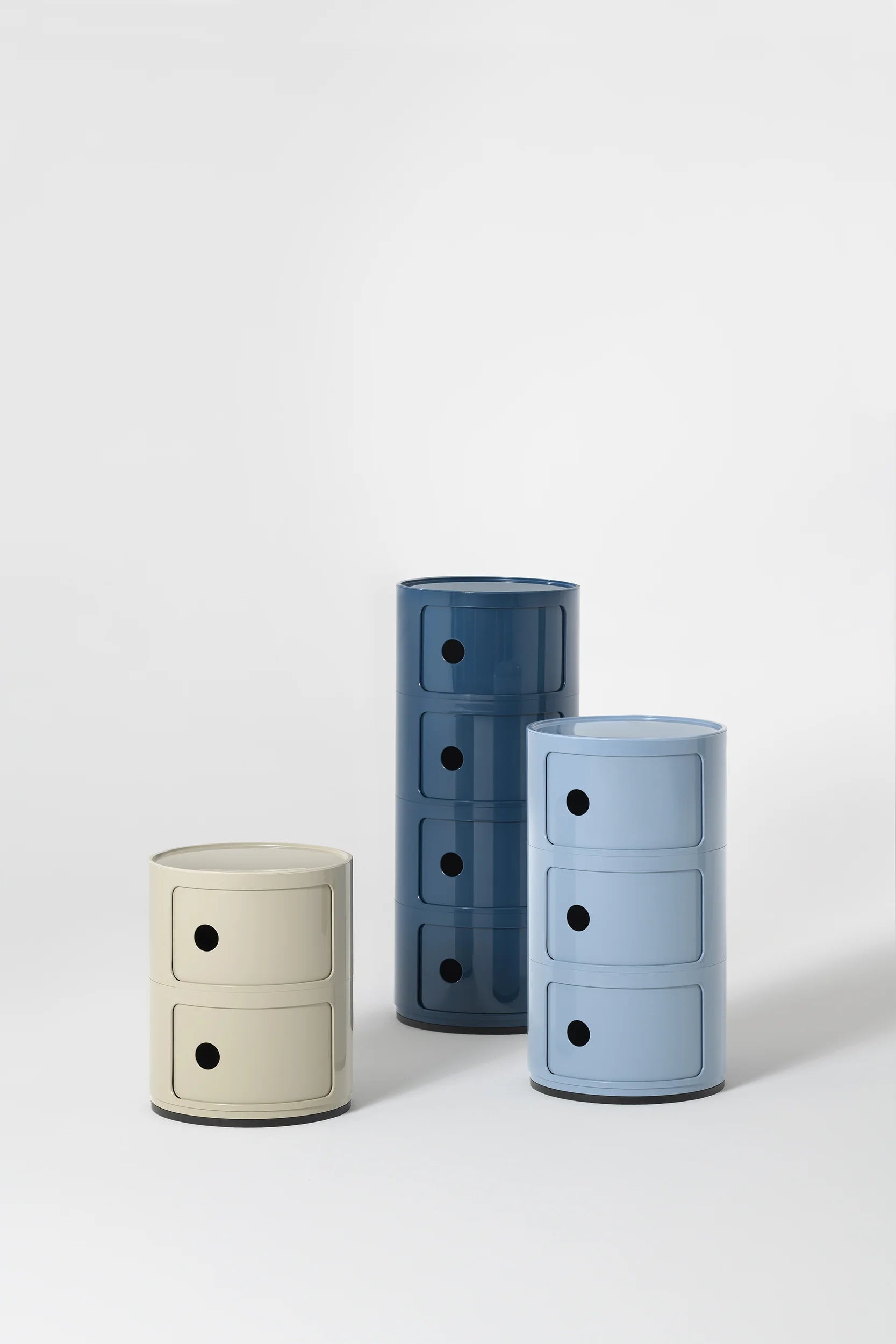 יחידת אחסון Componibili Recycled 3 Modules Glossy Sky Blue