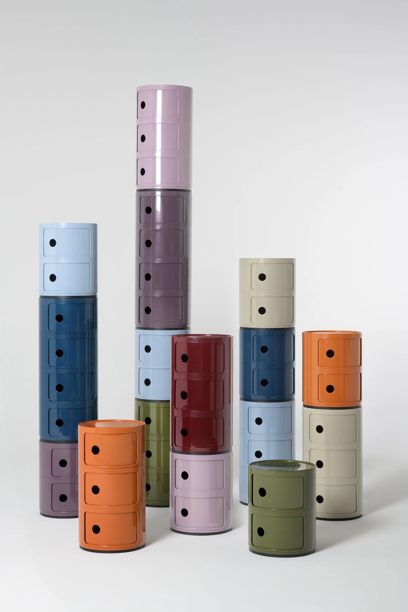יחידת אחסון Componibili Recycled 3 Modules Glossy Burgundy