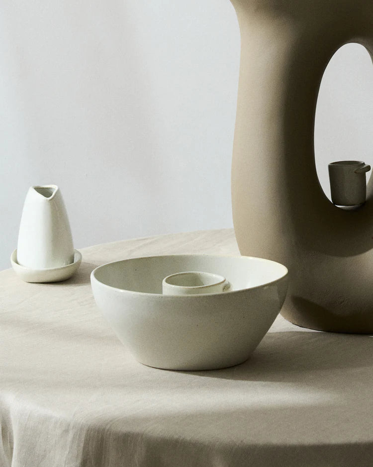 קערה אובלית עמוקה Oval Serving Bowl Off-White