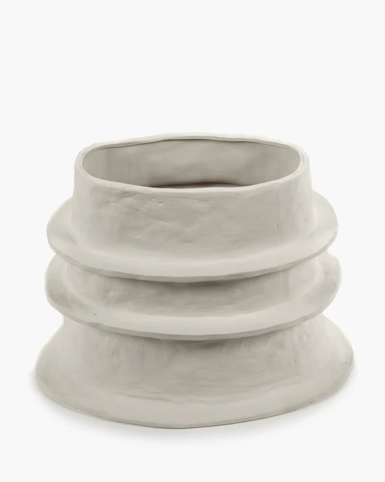 עציץ רחב Flower Pot 06 Beige
