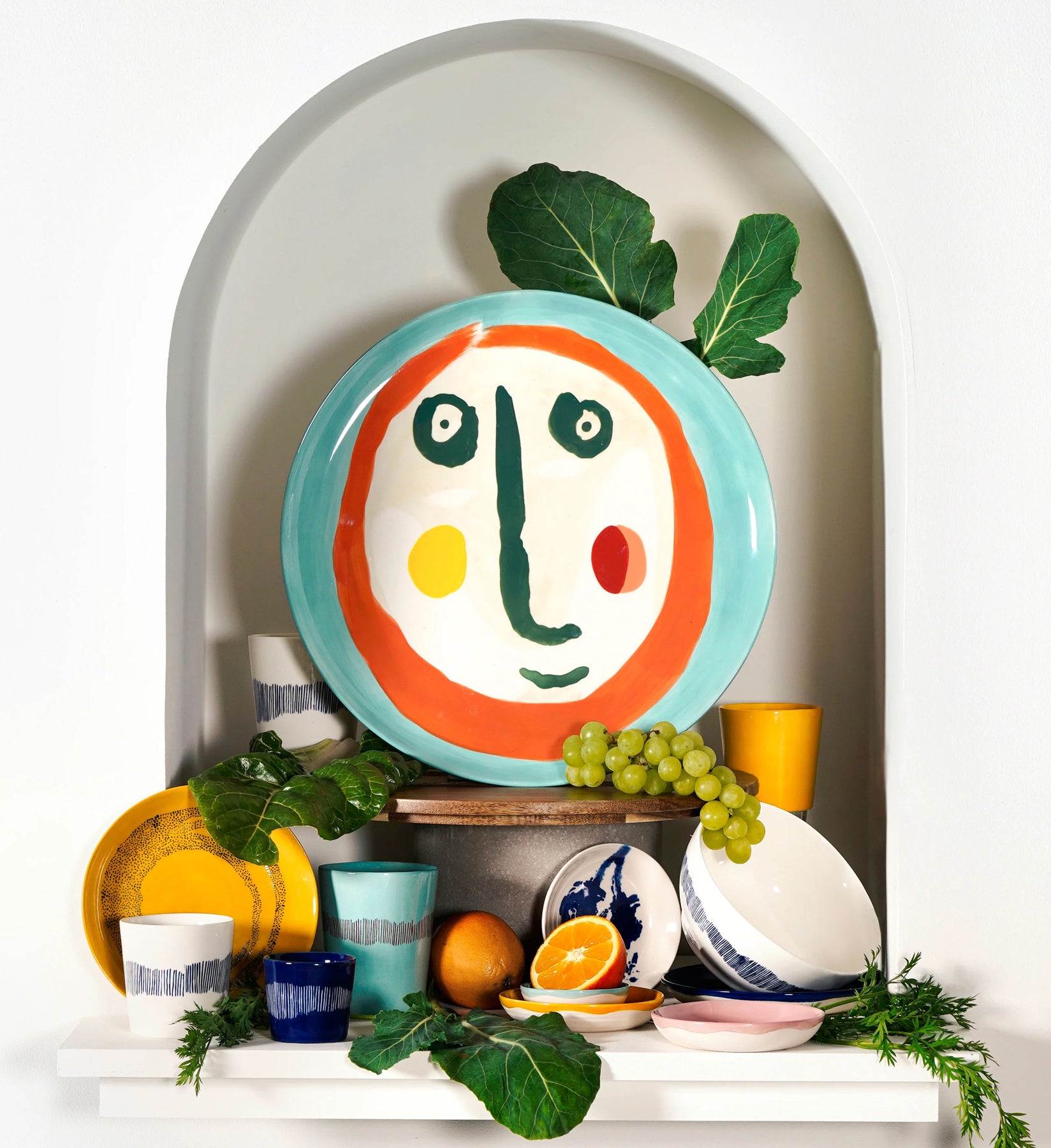 צלחת הגשה Feast Serving Plate With Face 2