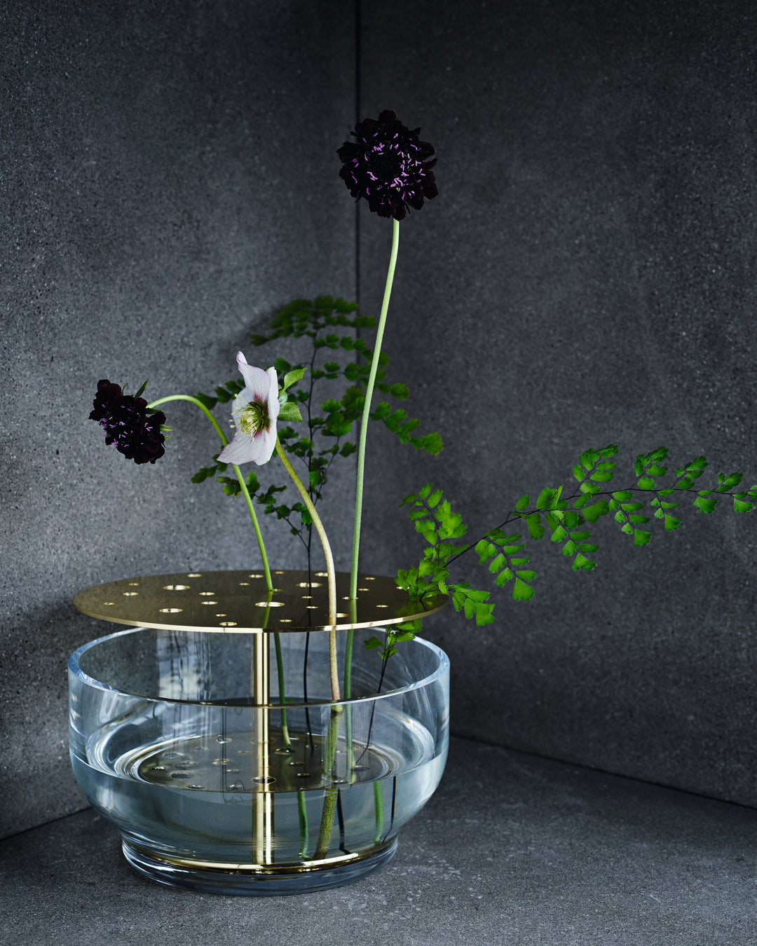 אגרטל Ikebana Vase זכוכית זהב גדול