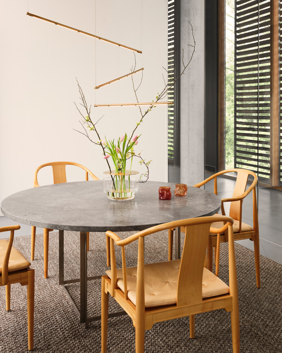 אגרטל Ikebana Vase זכוכית זהב גדול