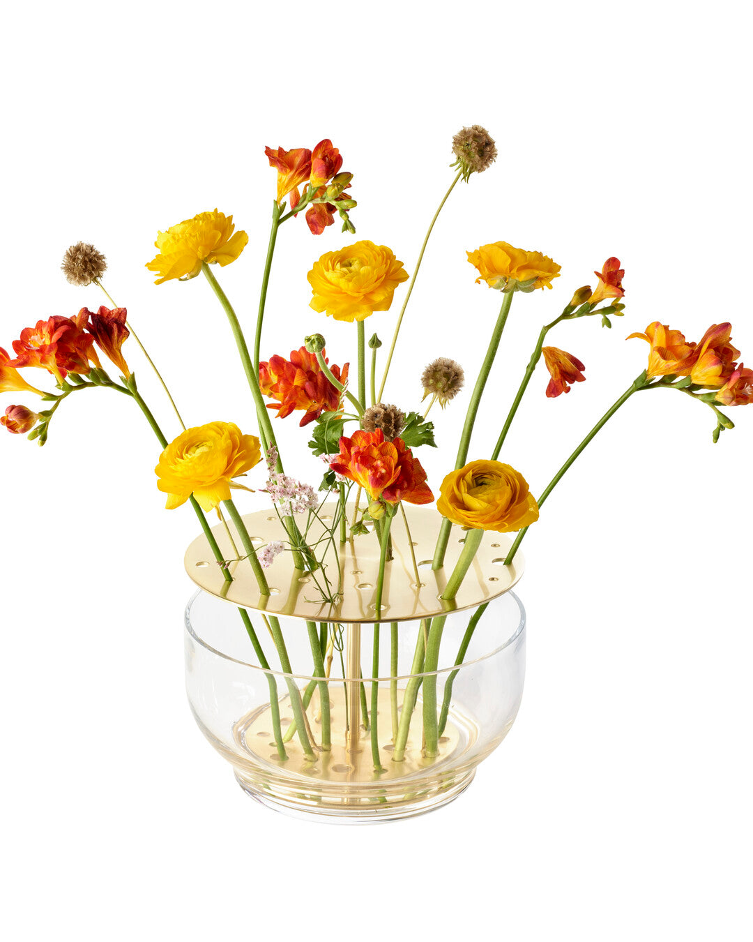 אגרטל Ikebana Vase זכוכית זהב גדול