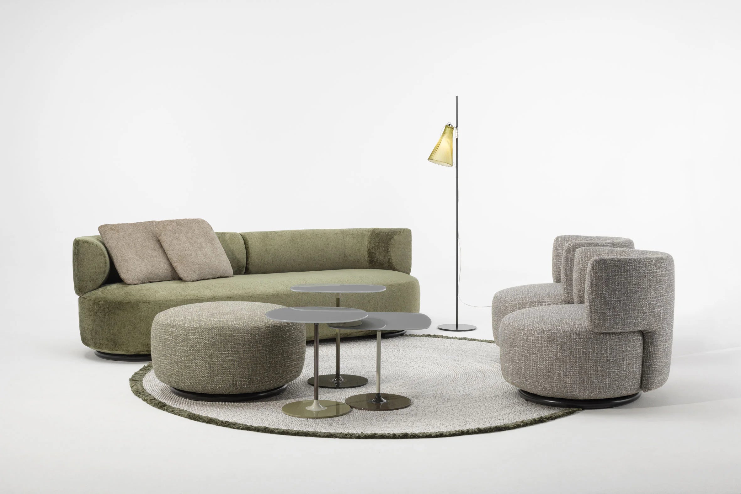 כורסא K Waiting Swivel Armchair Texture Grey