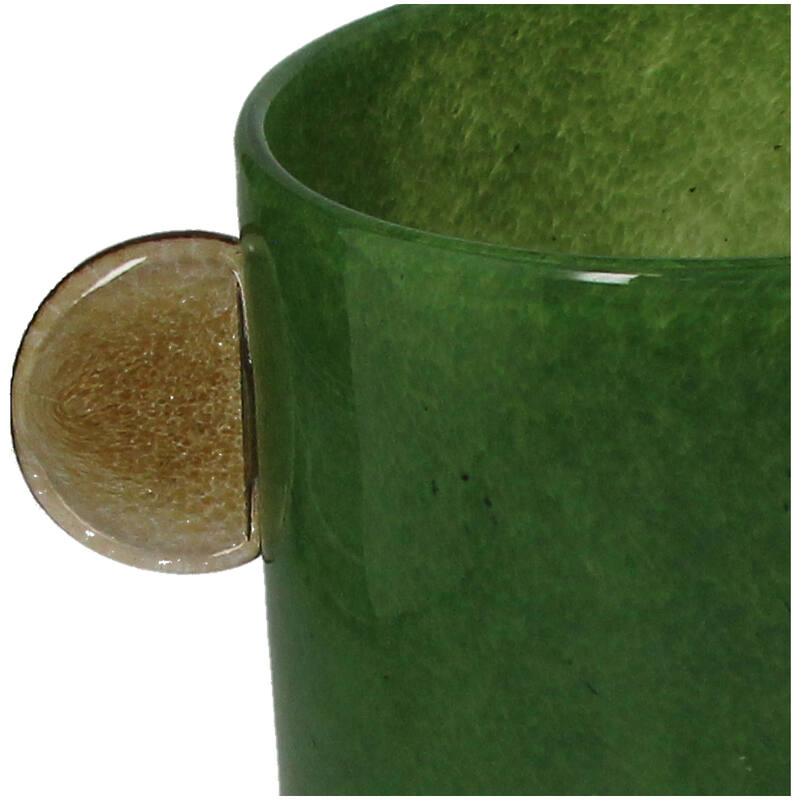 Vase Glass Green אגרטל ידית צבעונית