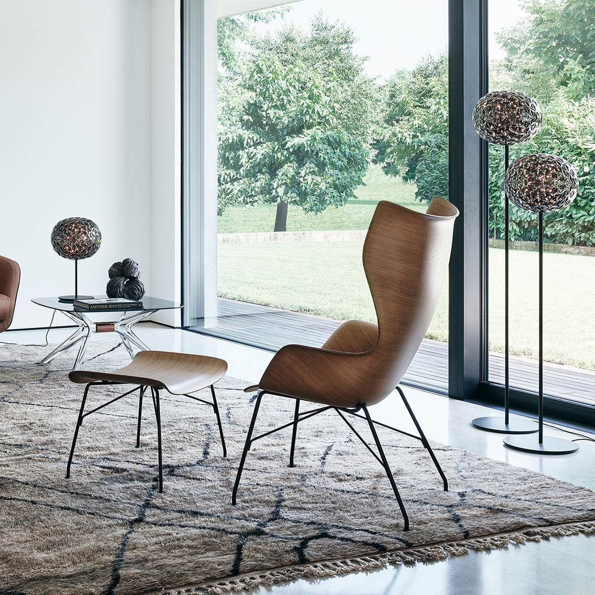 כיסא K/Wood Philippe Starck Dark Wood / Black Leather Seat