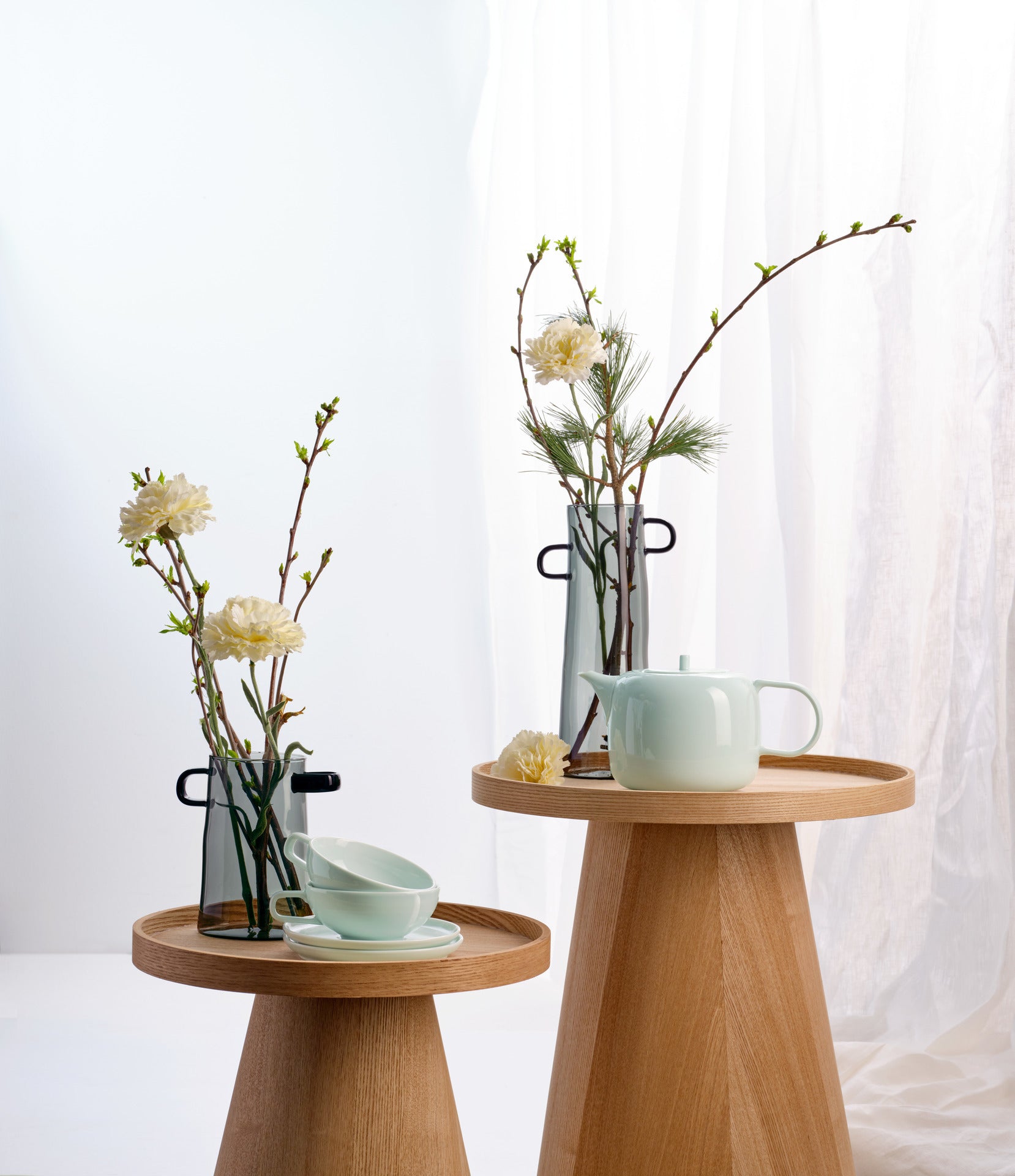 אגרטל Rayu Glass Vase Grey (Small)