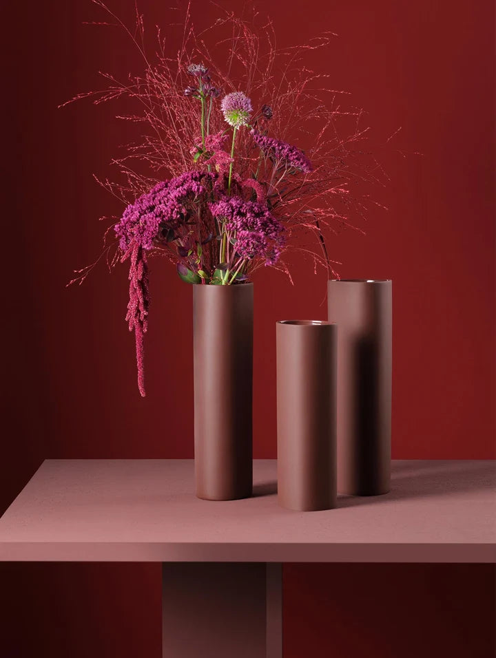 אגרטל Lines & Squares Vase Bordeaux
