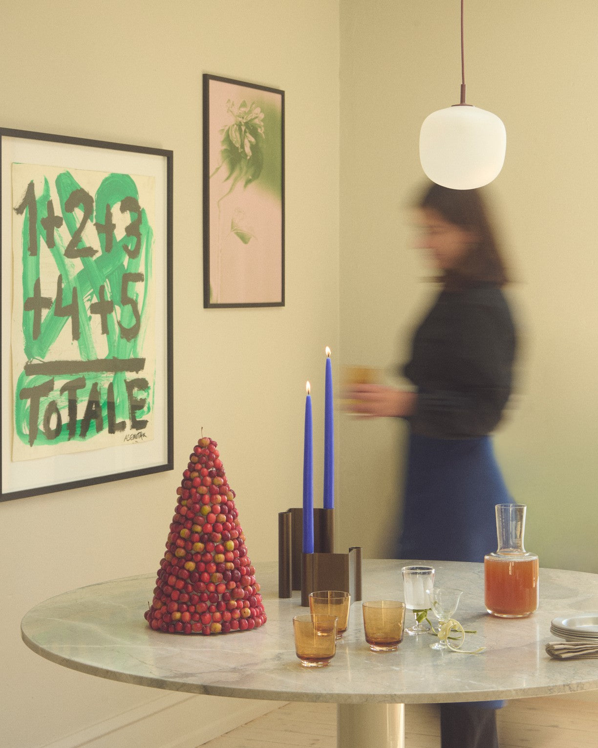 מנורה Rime Pendant Lamp / Ø 37 cm White