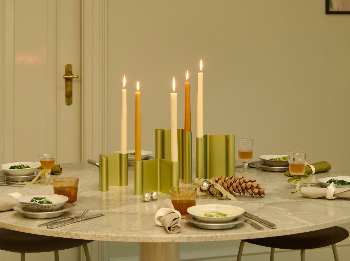 פמוטים Pair Candleholder Brown (large)
