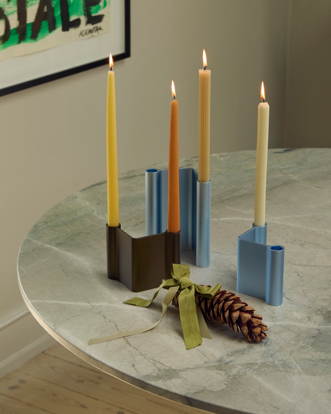 פמוטים Pair Candleholder Brown (large)