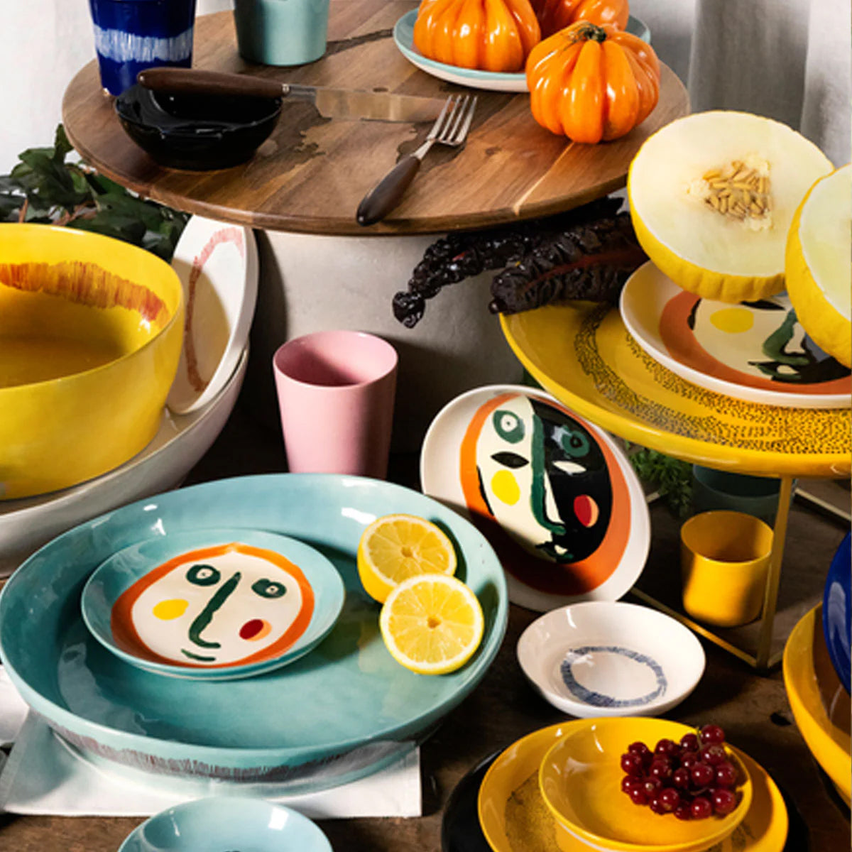 צלחת הגשה Feast Serving Plate With Face 2