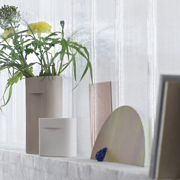 אגרטל Ridge Vase Beige