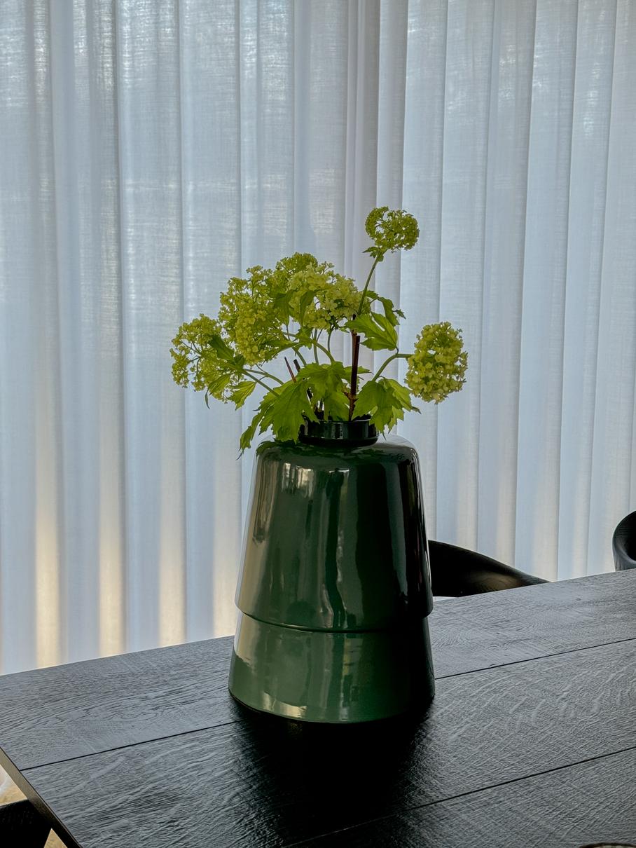 אגרטל Piled Medium Vase Dark Green
