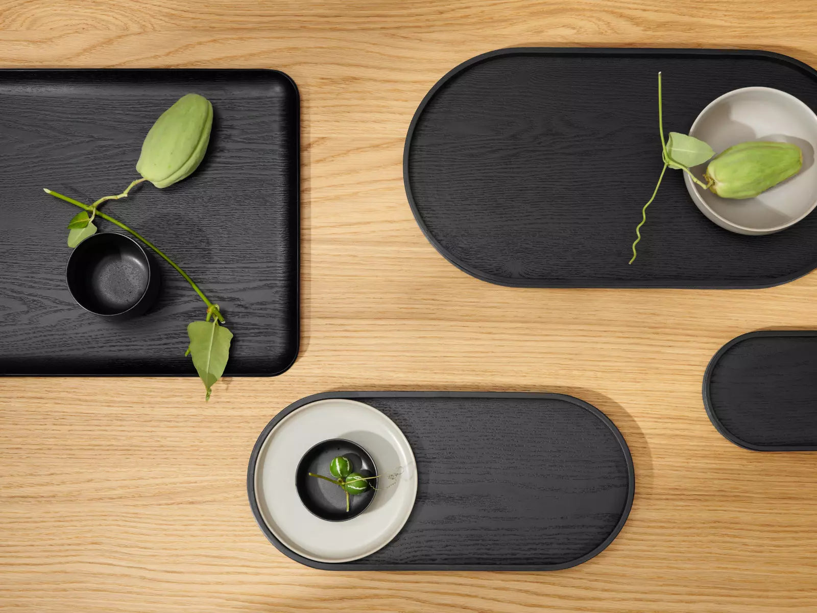 מגש Wood Tray Rectangular Black