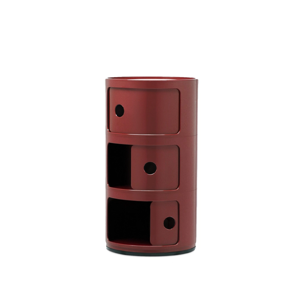 יחידת אחסון Componibili Recycled 3 Modules Glossy Burgundy