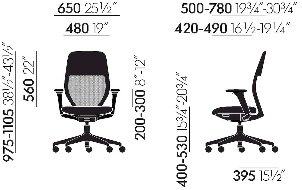 כסא משרדי ACX Light - Black Adjustable Arms