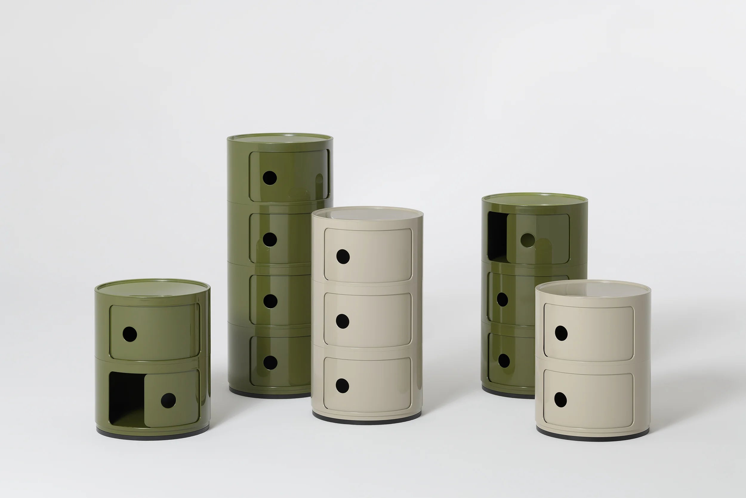 יחידת אחסון Componibili Recycled 2 Modules Glossy Taupe