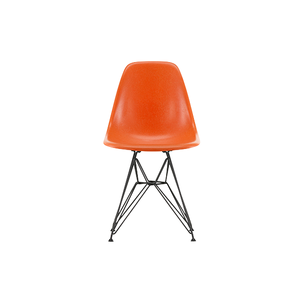 *כסא Eames Fiberglass DSR Red Orange, Basic Dark