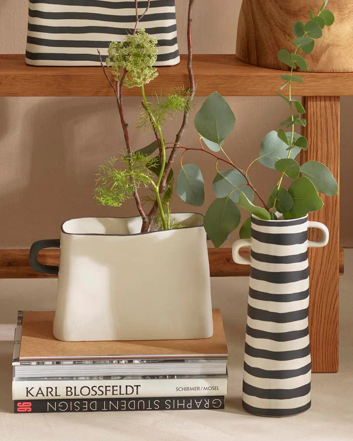 אגרטל Rayu Vase Black Stripes (Large)