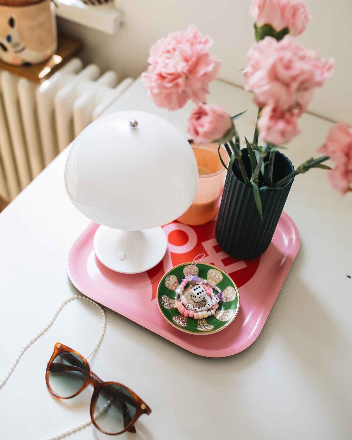 מגש Classic Tray Light Pink- Love Heart