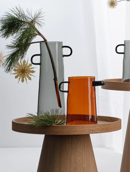 אגרטל Rayu Glass Vase Grey (Large)