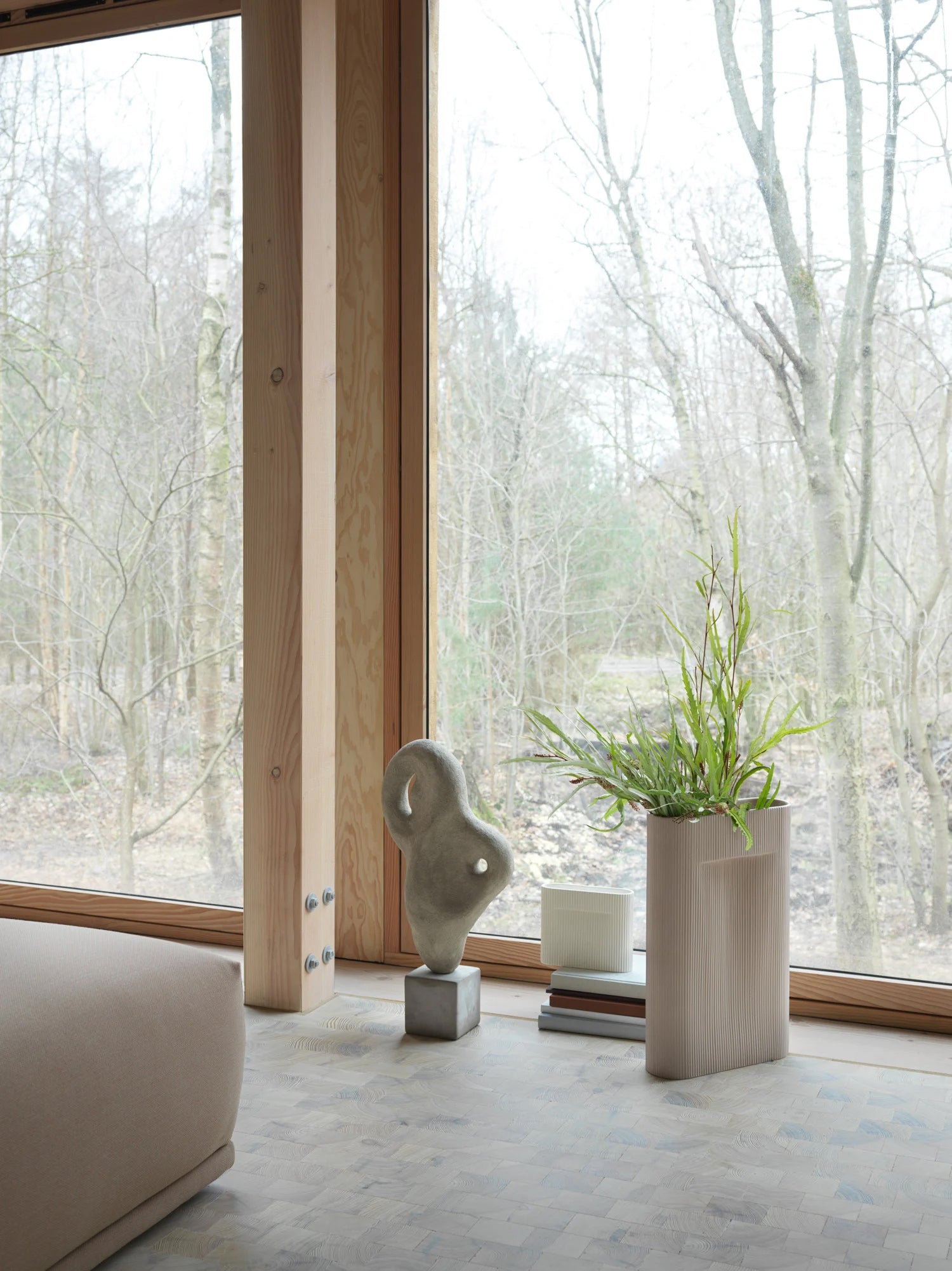 אגרטל Ridge Vase Beige