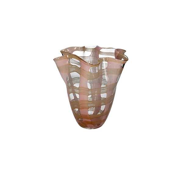 Vase Glass Peach אגרטל גלים