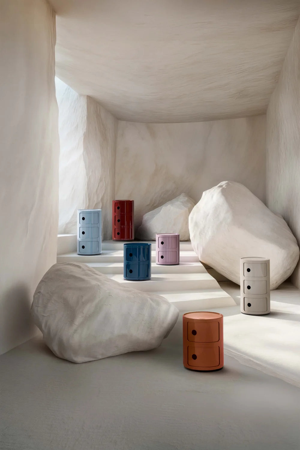 יחידת אחסון Componibili Recycled 3 Modules Glossy Sky Blue