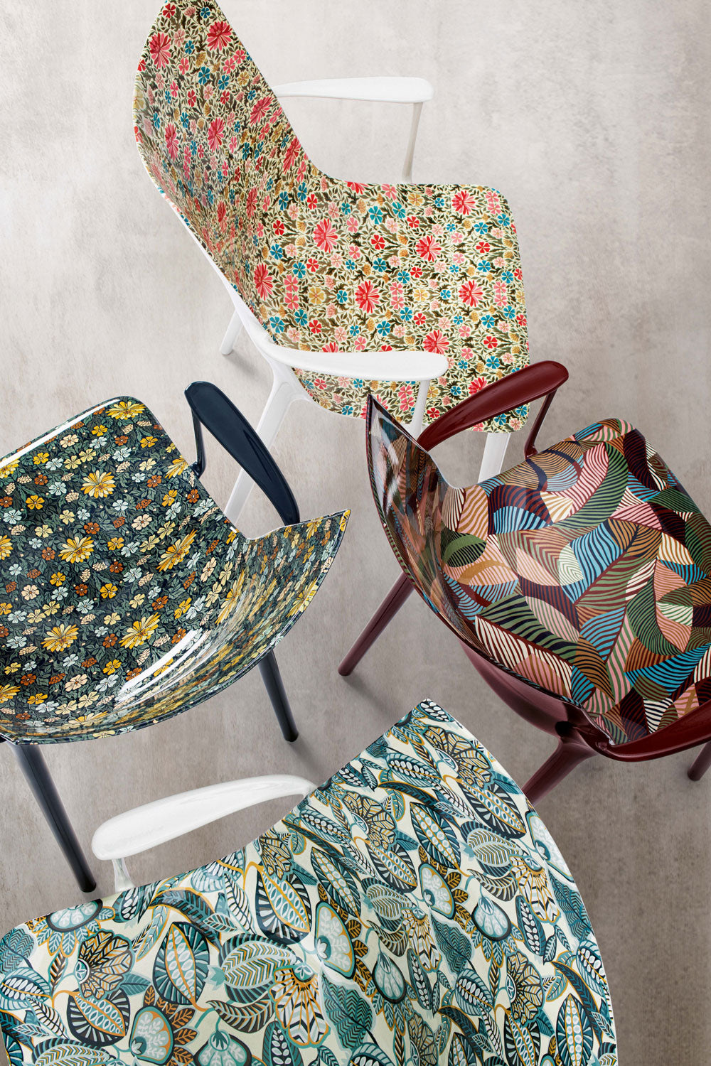 כיסא H.H.H. Graphic Impression Philippe Starck Bordeaux Lacquer