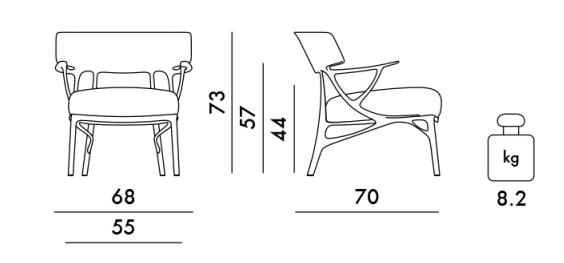 כורסא A.I. Lounge Panamino Basic Philippe Starck Grey