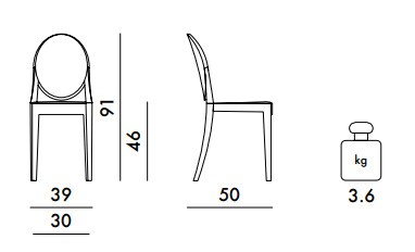 כיסא Victoria Ghost Philippe Starck Amber
