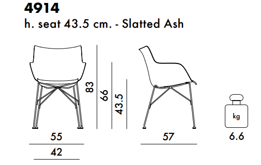 כיסא Q/Wood Philippe Starck Dark Wood / Black