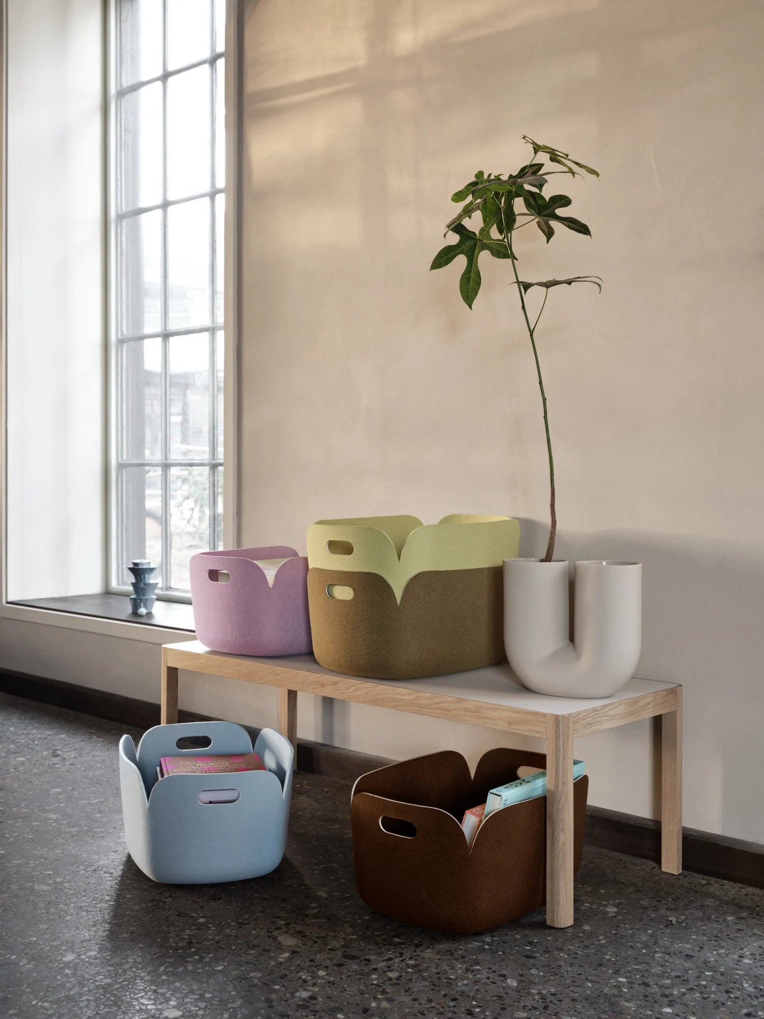 סל Restore Basket Beige-Green