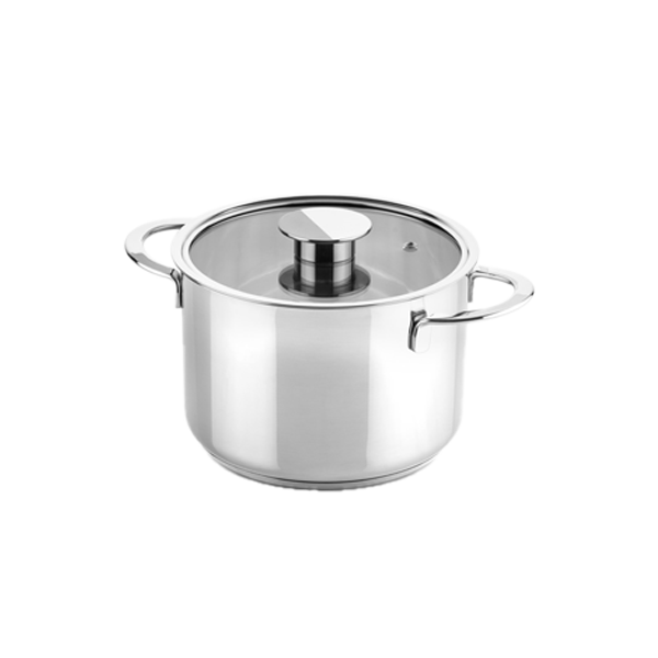 סיר עמוק עם מכסה Deep Pot With Glass Lead Gourmet 24Ø
