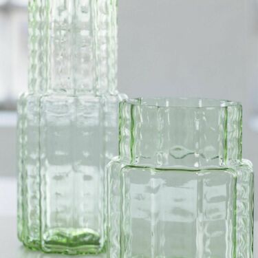 אגרטל Vase 04 Green Transparent Waves